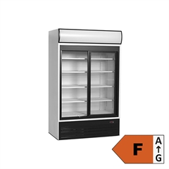 Display Køleskab med Dobbelte Glasskydedøre