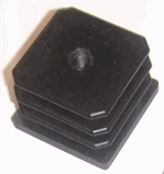 Prop til 50x50 st�lr�r / Plast / Sort / med 10mm gevind.