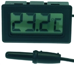 Sort/Hvid panelmonteret digital termometer
