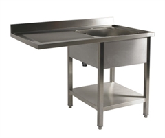 Opvaskebord med vask og plads til opvaskemaskine - 1200 x 700 mm