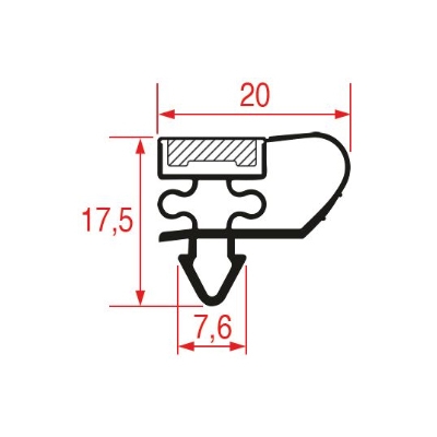 TÆTNINGLISTE DØR - NORCOOL - B:604 x H:1622  MM 