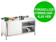 RUSTFRIT ARBEJDSBORD - LUKKET - B:400 x D:700 MM.